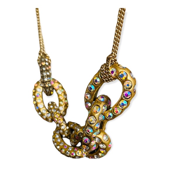 J. Crew Golden Rhinestone Link Necklace - Picture 3 of 8